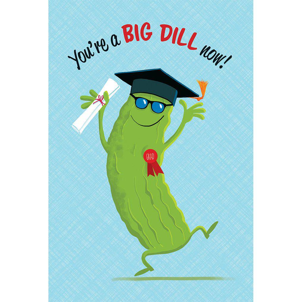 Pictura Big Dill Graduation Card for Son, featuring colorful graduation cap and congratulatory message design.